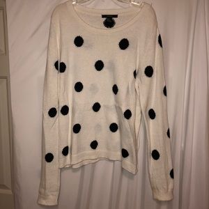 White with Black Dots Sweater
